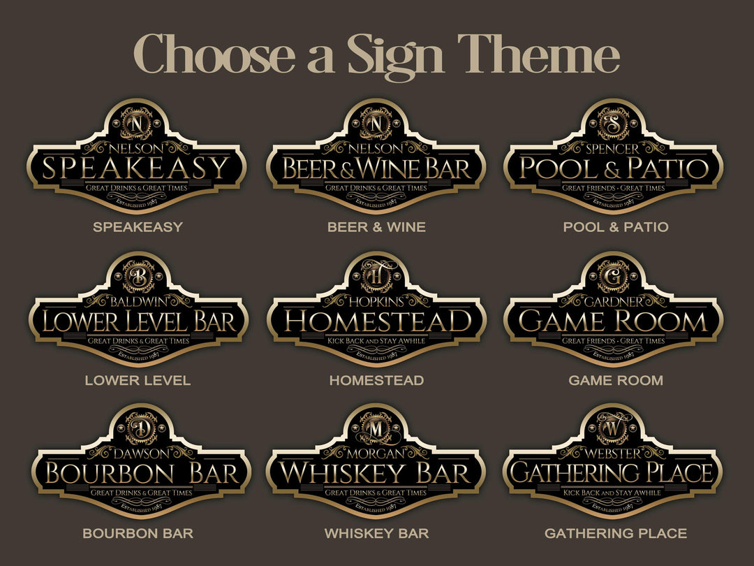 Bourbon Bar Sign | Personalized Bourbon Sign | Metal Bar Sign | Family Bar Sign | Custom Bourbon Bar Sign | Gift for Bourbon Lover