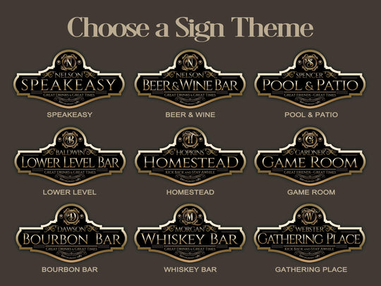 Bourbon Bar Sign | Personalized Bourbon Sign | Metal Bar Sign | Family Bar Sign | Custom Bourbon Bar Sign | Gift for Bourbon Lover