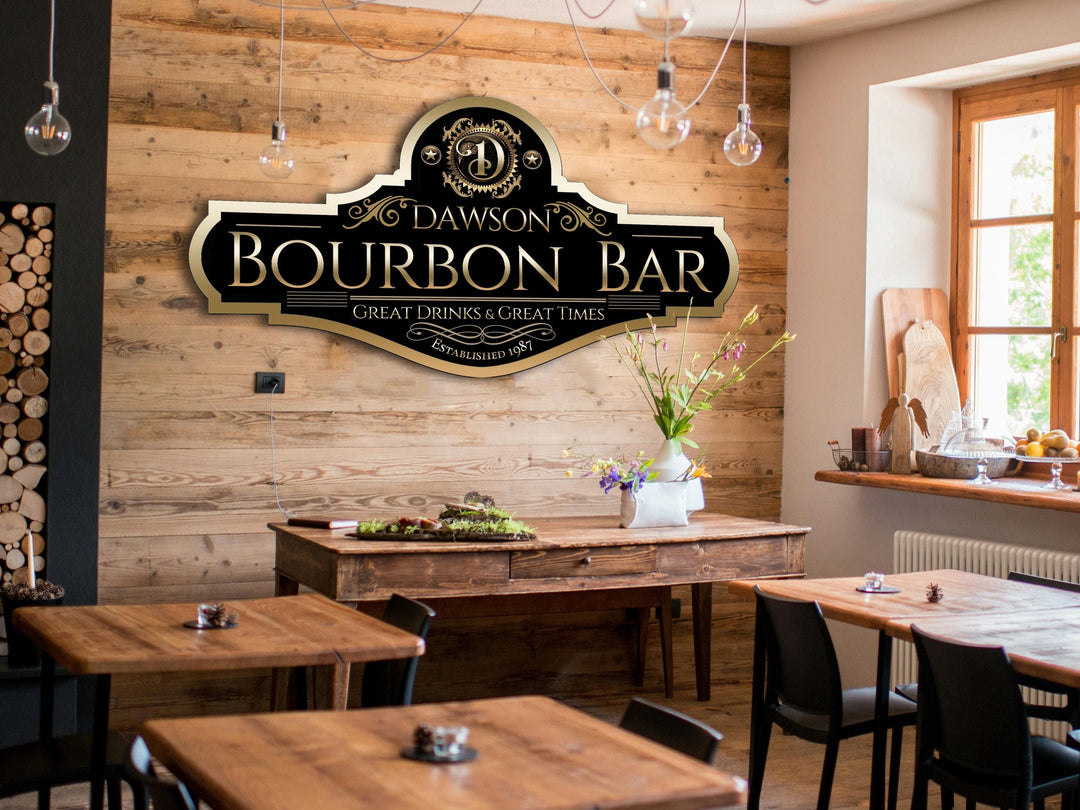 Bourbon Bar Sign | Personalized Bourbon Sign | Metal Bar Sign | Family Bar Sign | Custom Bourbon Bar Sign | Gift for Bourbon Lover