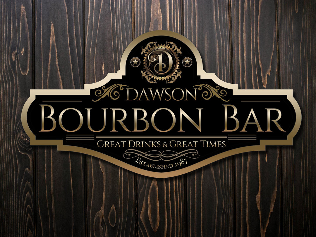 Bourbon Bar Sign | Personalized Bourbon Sign | Metal Bar Sign | Family Bar Sign | Custom Bourbon Bar Sign | Gift for Bourbon Lover