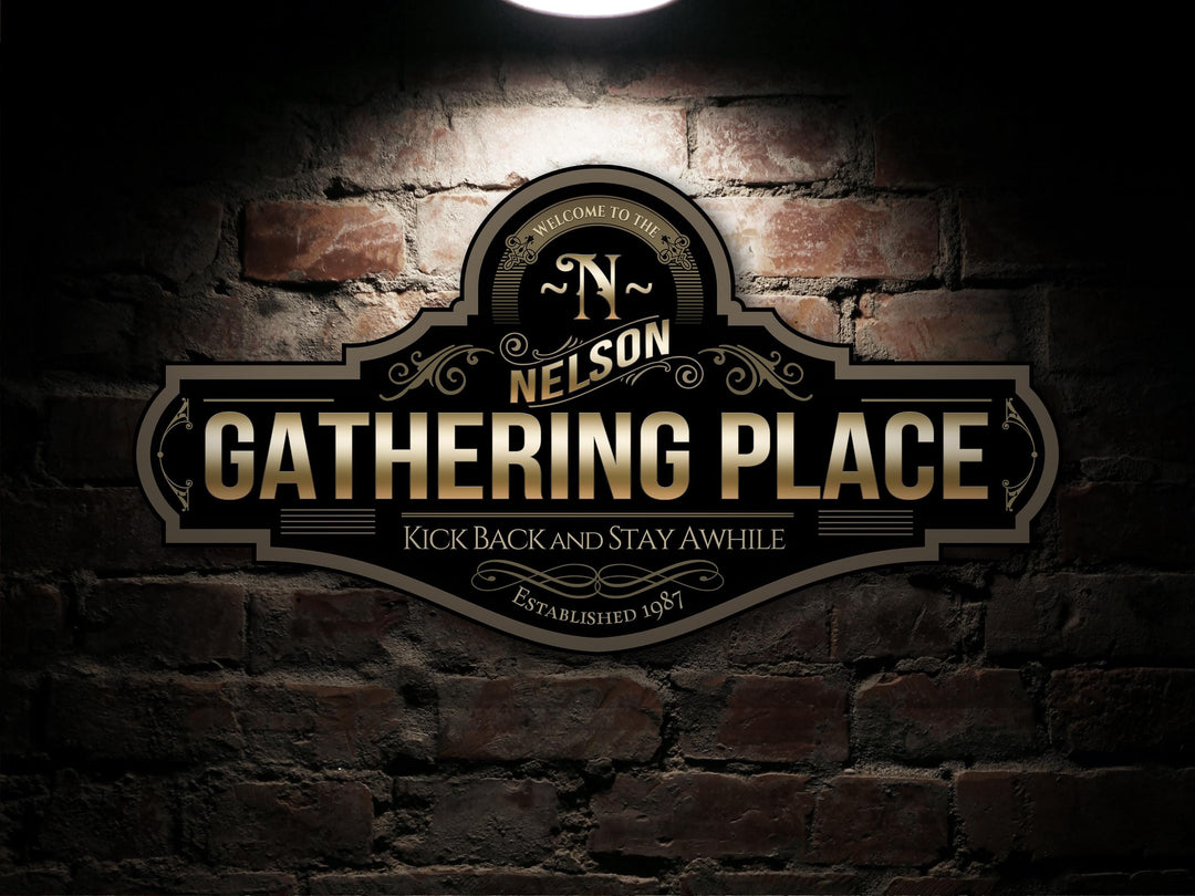 Gathering Place Sign | Personalized Family Name Sign | Metal Gather Sign | Family Name Sign | Custom Gathering Place Sign | Gathering Sign
