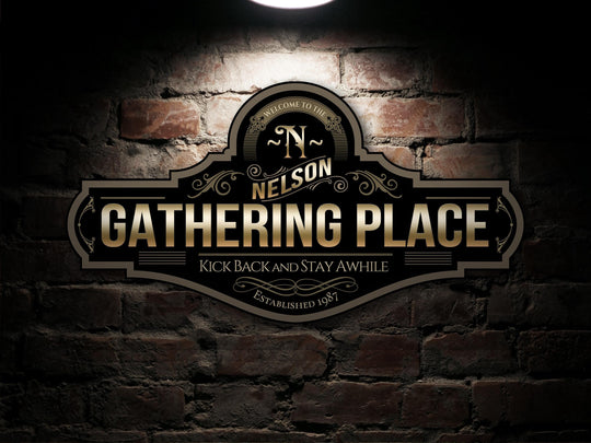 Gathering Place Sign | Personalized Family Name Sign | Metal Gather Sign | Family Name Sign | Custom Gathering Place Sign | Gathering Sign