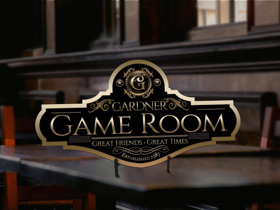Game Room Sign | Personalized Game Room Sign | Metal Gameroom Sign | Family Name Sign | Custom Game Room Sign