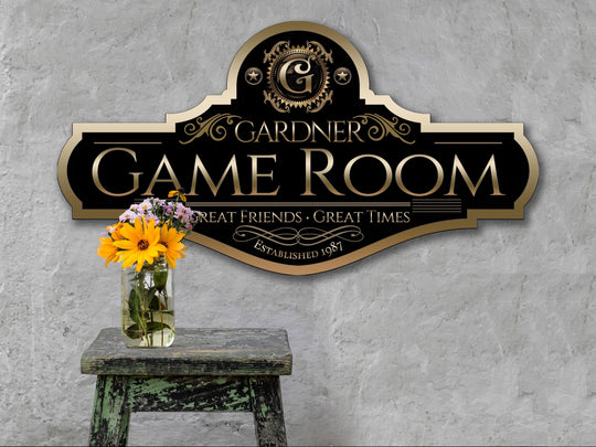 Game Room Sign | Personalized Game Room Sign | Metal Gameroom Sign | Family Name Sign | Custom Game Room Sign