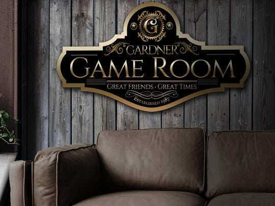 Game Room Sign | Personalized Game Room Sign | Metal Gameroom Sign | Family Name Sign | Custom Game Room Sign