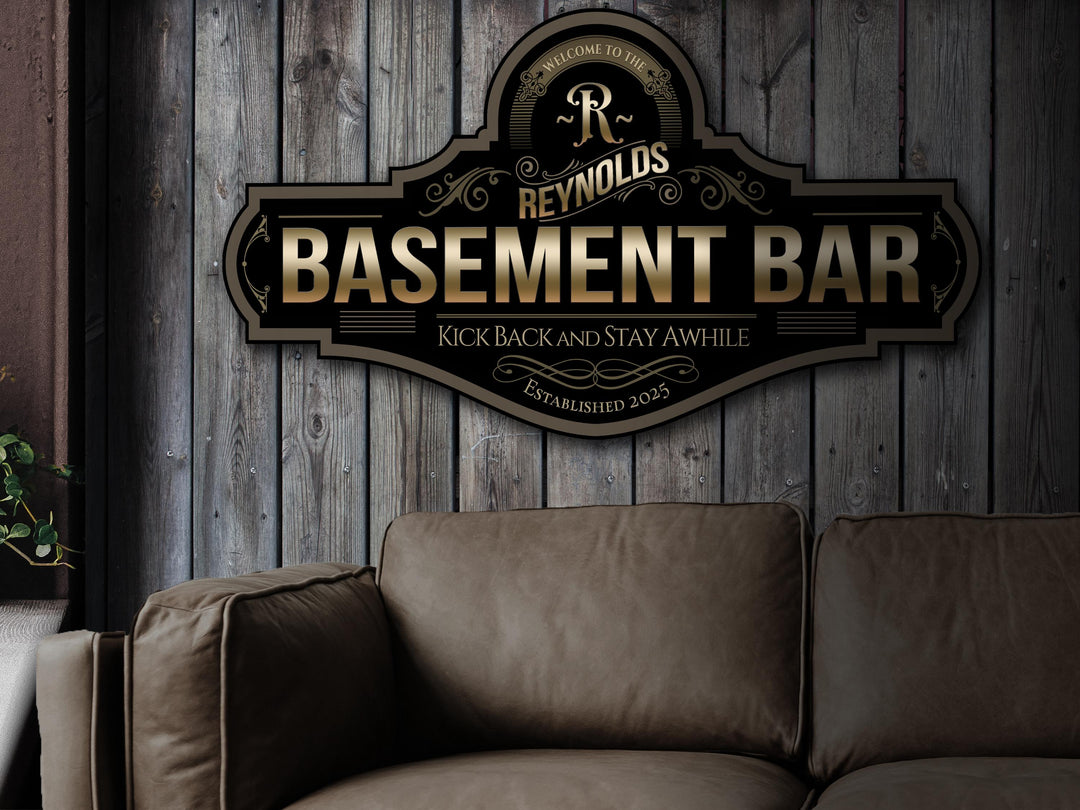 Basement Bar Sign | Personalized Basement Bar Sign | Bar Sign | Family Name Bar Sign | Custom Basement Bar Sign | Family Name Bar Decor Sign
