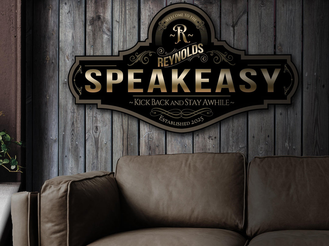 Speakeasy Sign | Personalized Speakeasy Bar Sign | Bar Sign | Family Name Bar Sign | Custom Speakeasy Bar Sign | Family Name Bar Decor Sign