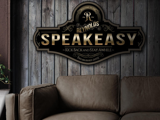 Speakeasy Sign | Personalized Speakeasy Bar Sign | Bar Sign | Family Name Bar Sign | Custom Speakeasy Bar Sign | Family Name Bar Decor Sign