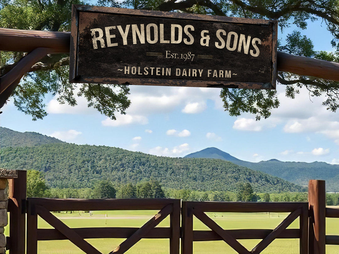 Dairy Farm Sign, Ranch Gate Sign, Holstein Dairy Farm Sign, Custom Farm Sign, Custom Dairy Farm Barn Sign, Oversized Barn Sign, Large Sign