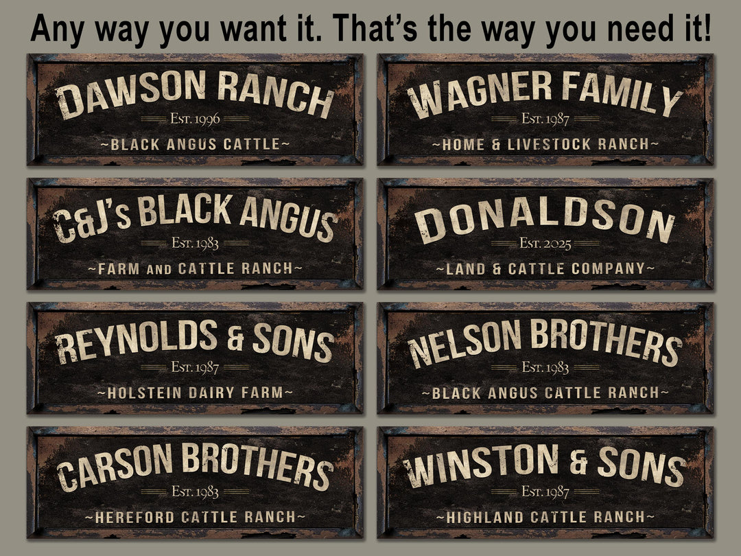 Black Angus Farm Sign, Ranch Gate Sign, Black Angus Cattle Sign, Custom Farm Sign, Custom Barn Sign, Oversized Barn Sign, Black Angus Sign