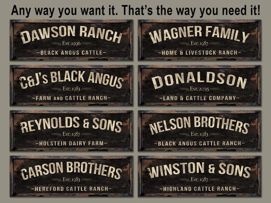 Black Angus Farm Sign, Ranch Gate Sign, Black Angus Cattle Sign, Custom Farm Sign, Custom Barn Sign, Oversized Barn Sign, Black Angus Sign