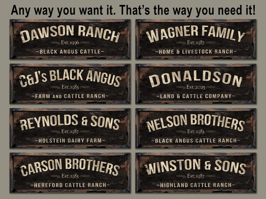 Red Angus Ranch Sign, Ranch Gate Sign, Red Angus Cattle Sign, Custom Farm Sign, Custom Barn Sign, Oversized Barn Sign, Red Angus Cattle Sign