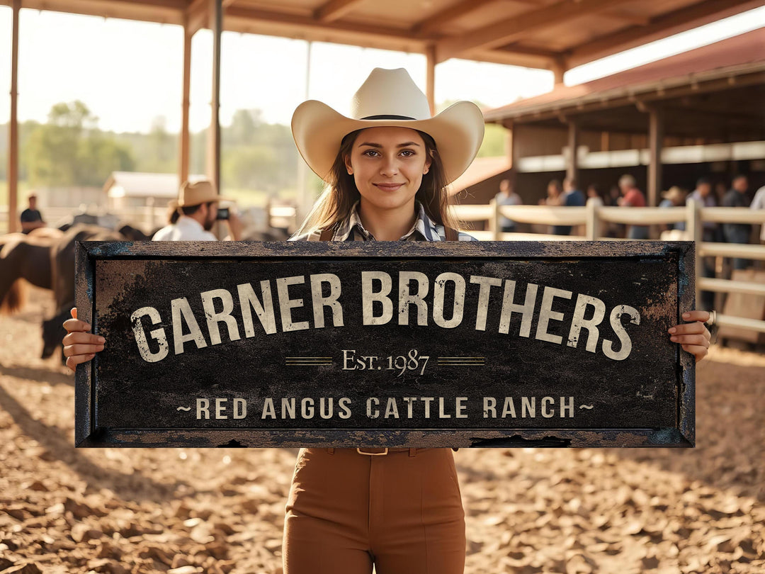 Red Angus Ranch Sign, Ranch Gate Sign, Red Angus Cattle Sign, Custom Farm Sign, Custom Barn Sign, Oversized Barn Sign, Red Angus Cattle Sign
