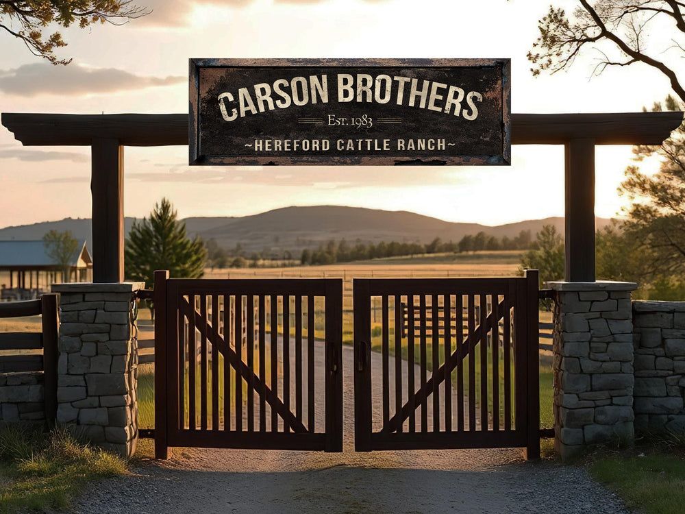 Hereford Ranch Sign, Ranch Gate Sign, Hereford Cattle Sign, Custom Farm Sign, Custom Barn Sign, Oversized Barn Sign, Hereford Cattle Sign