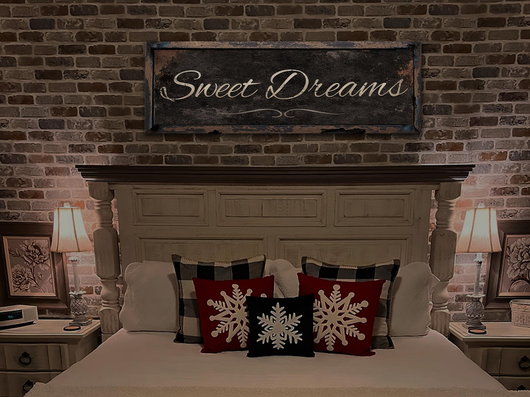 Sweet Dreams Sign, Rustic Bedroom Sign, Sweet Dreams Bedroom Sign, Above the Bed Sweet Dreams, Custom Bedroom Sign, Oversized Bedroom Sign