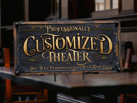 Home Theater Sign, Personalized Theater Sign, Family Name Sign, Customized Game Room Decor, Theater Decor, Gift for Her, Housewarming Gift