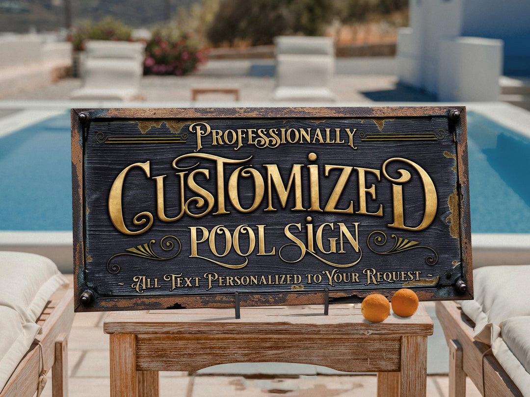 Custom Pool Sign, Personalized Pool Patio Sign, Family Name Sign, Customized Home Decor, Family Home Decor, Gift for Her, Housewarming Gift