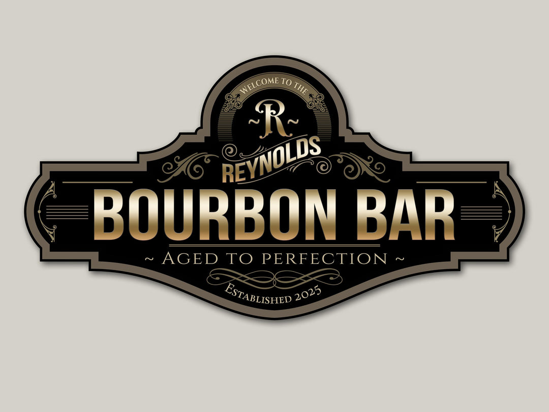 Bourbon Bar Sign | Personalized Bourbon Sign | Metal Bar Sign | Family Name Bar Sign | Custom Bourbon Bar Sign | Family Name Bar Decor Sign