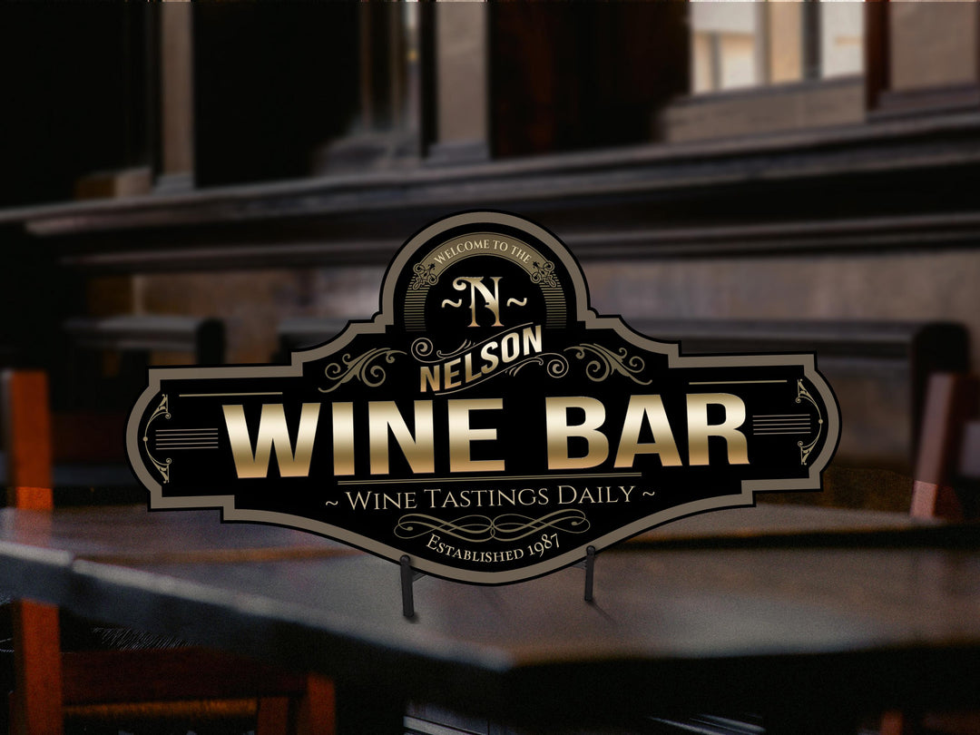 Personalized Wine Sign | Wine Bar Sign | Metal Bar Sign | Family Name Wine Sign | Custom Wine Bar Sign | Family Name Wine Bar Decor Sign