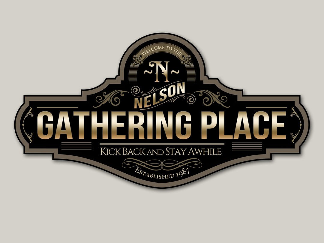 Gathering Place Sign | Personalized Family Name Sign | Metal Gather Sign | Family Name Sign | Custom Gathering Place Sign | Gathering Sign