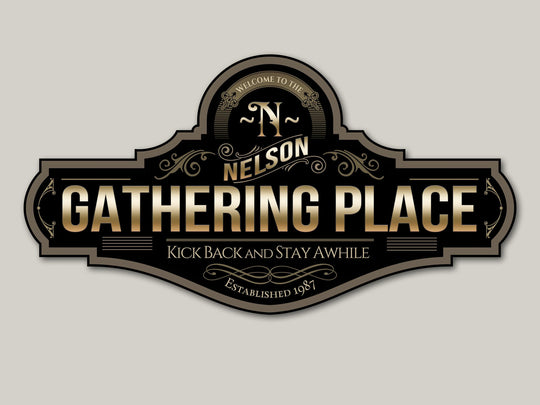 Gathering Place Sign | Personalized Family Name Sign | Metal Gather Sign | Family Name Sign | Custom Gathering Place Sign | Gathering Sign