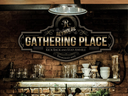 Gathering Place Sign | Personalized Family Name Sign | Metal Gather Sign | Family Name Sign | Custom Gathering Place Sign | Gathering Sign