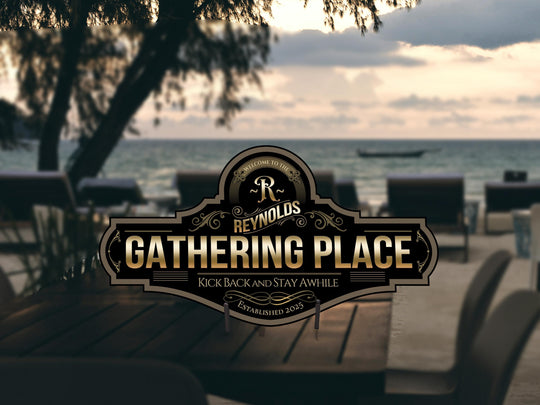 Gathering Place Sign | Personalized Family Name Sign | Metal Gather Sign | Family Name Sign | Custom Gathering Place Sign | Gathering Sign