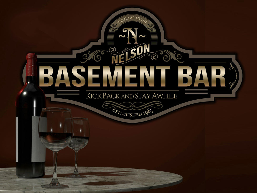 Basement Bar Sign | Personalized Basement Bar Sign | Bar Sign | Family Name Bar Sign | Custom Basement Bar Sign | Family Name Bar Decor Sign