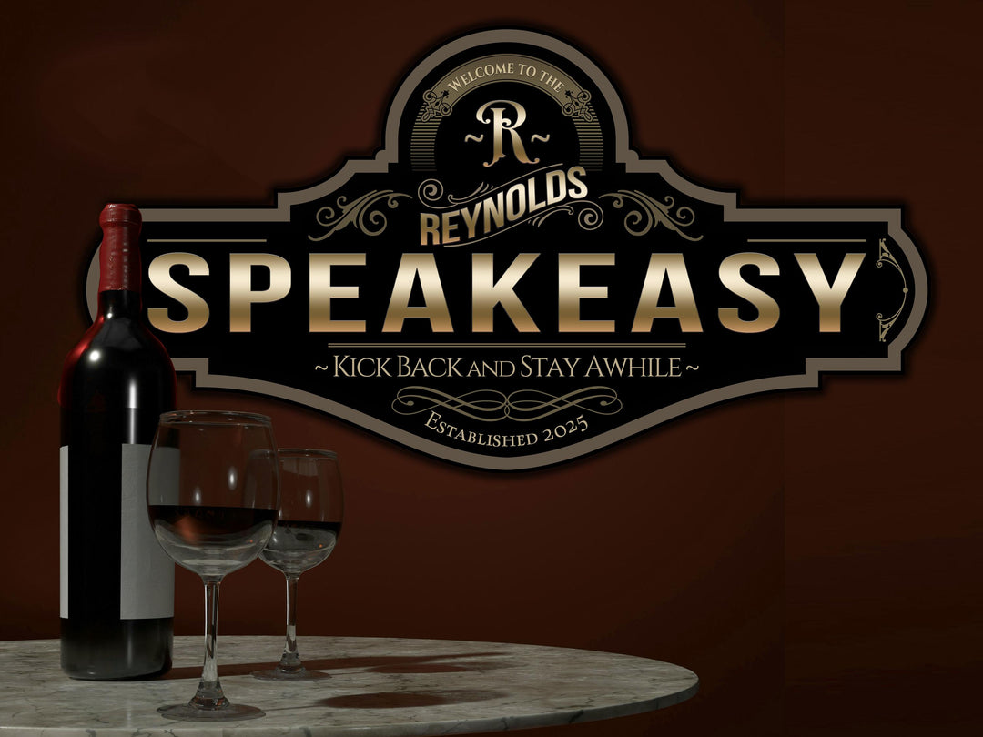 Speakeasy Sign | Personalized Speakeasy Bar Sign | Bar Sign | Family Name Bar Sign | Custom Speakeasy Bar Sign | Family Name Bar Decor Sign