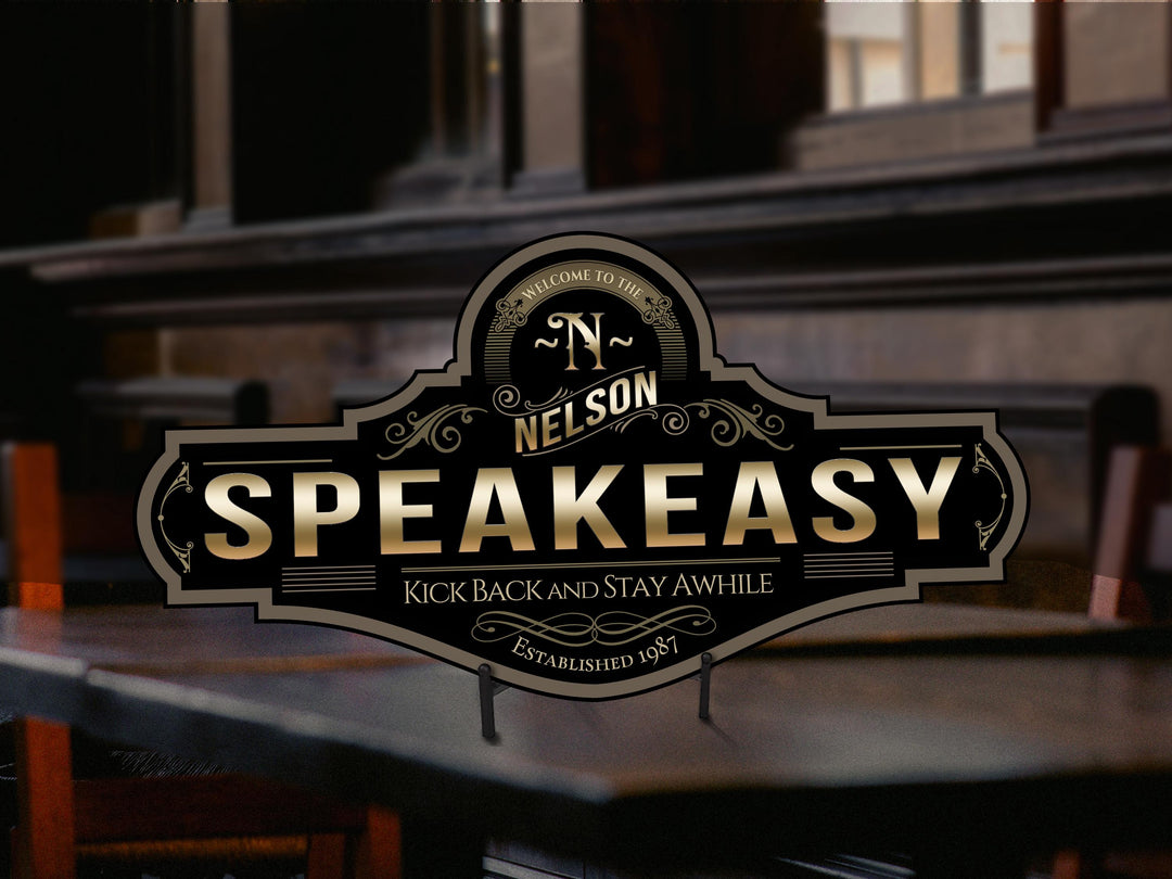 Speakeasy Sign | Personalized Speakeasy Bar Sign | Bar Sign | Family Name Bar Sign | Custom Speakeasy Bar Sign | Family Name Bar Decor Sign