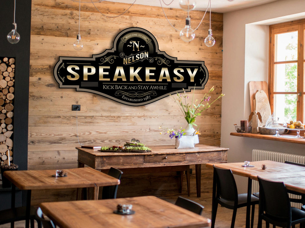 Speakeasy Sign | Personalized Speakeasy Bar Sign | Bar Sign | Family Name Bar Sign | Custom Speakeasy Bar Sign | Family Name Bar Decor Sign