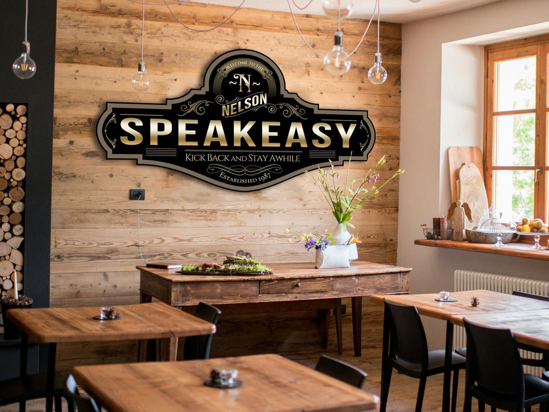 Speakeasy Sign | Personalized Speakeasy Bar Sign | Bar Sign | Family Name Bar Sign | Custom Speakeasy Bar Sign | Family Name Bar Decor Sign