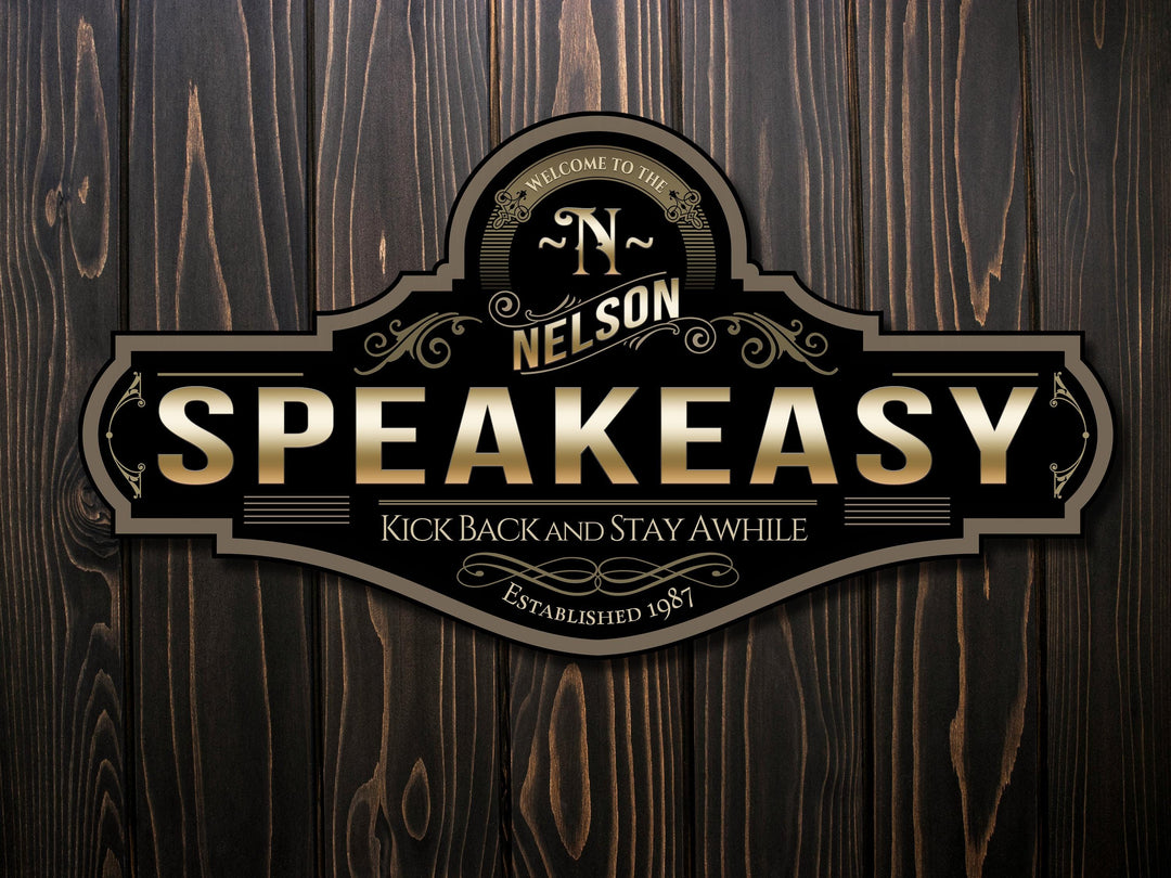 Speakeasy Sign | Personalized Speakeasy Bar Sign | Bar Sign | Family Name Bar Sign | Custom Speakeasy Bar Sign | Family Name Bar Decor Sign