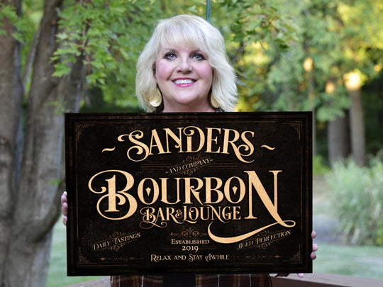 Bourbon Bar Sign, Bourbon Decor, Bar Decor, Personalized Bourbon Bar Sign, Family Name Bourbo Bar Sign, International Free Shipping