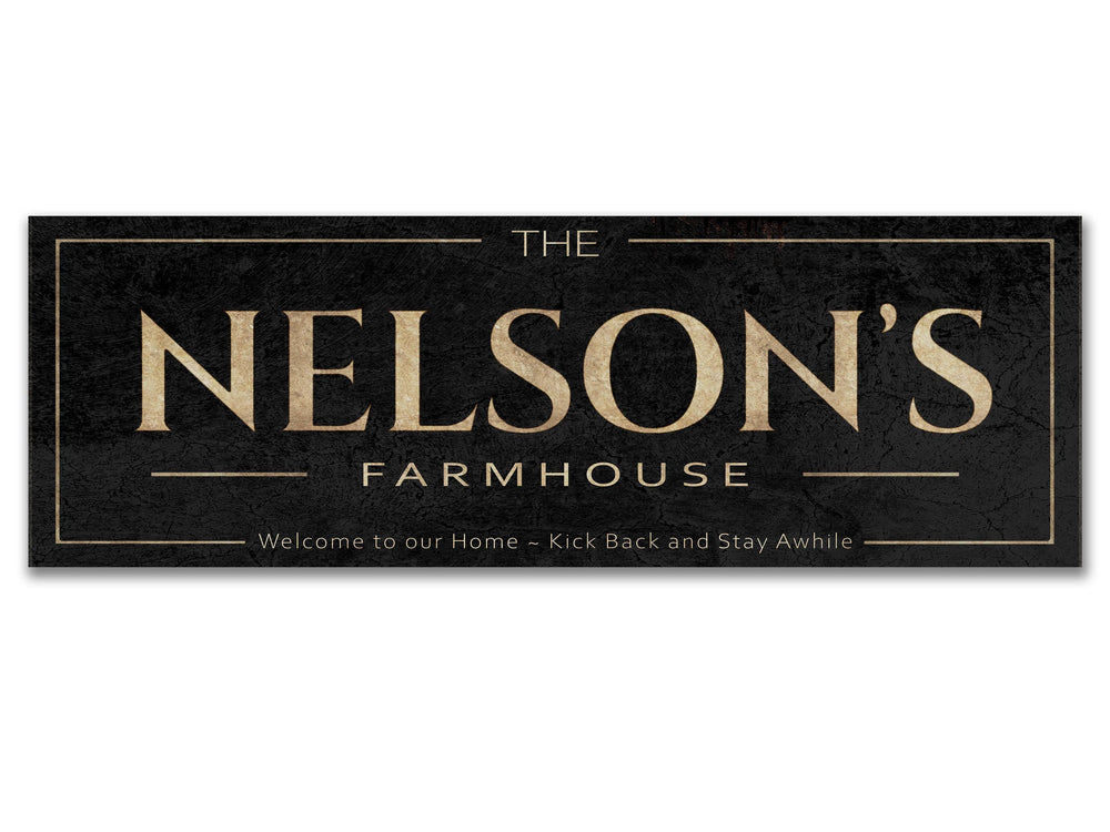 Classic Vintage Farmhouse Sign | Custom Last Name Sign | Personalized Farmhouse Sign | Living Room Wall Art | Free International Shipping