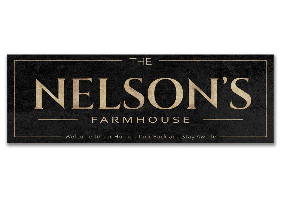 Classic Vintage Farmhouse Sign | Custom Last Name Sign | Personalized Farmhouse Sign | Living Room Wall Art | Free International Shipping
