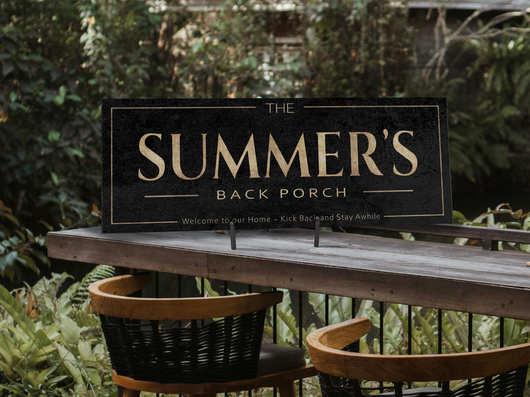 Classic Vintage Back Porch Sign | Custom Last Name Sign | Personalized Porch Sign | Patio & Porch Decor | Free International Shipping