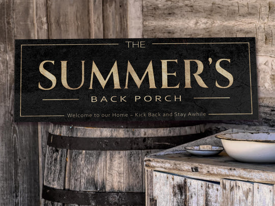 Classic Vintage Back Porch Sign | Custom Last Name Sign | Personalized Porch Sign | Patio & Porch Decor | Free International Shipping