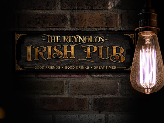 Irish Pub Sign | Vintage Irish Pub Sign | Personalized Pub Sign | Vintage Irish Bar Sign | Free International Shipping