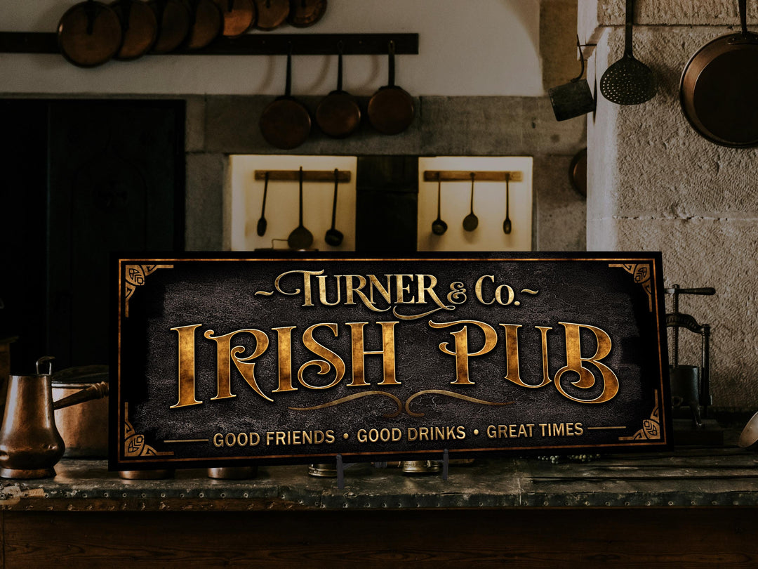 Irish Pub Sign | Vintage Irish Pub Sign | Personalized Pub Sign | Vintage Irish Bar Sign | Free International Shipping