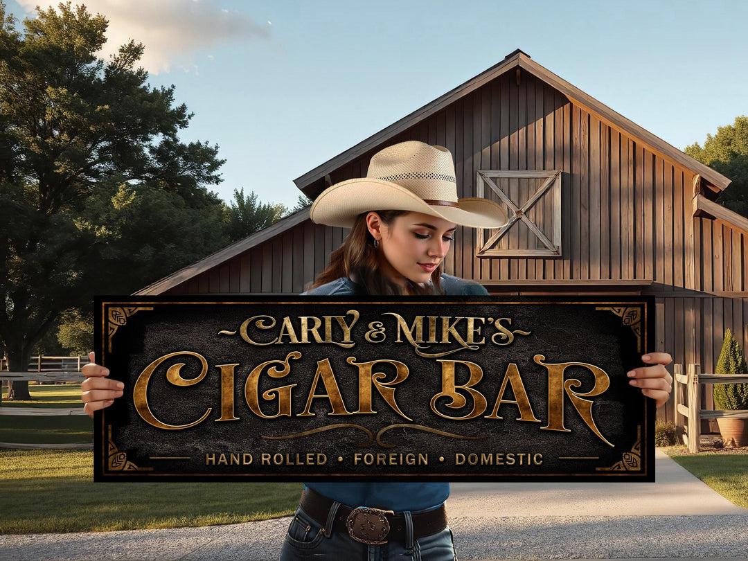 Cigar Bar Sign | Vintage Cigar Sign | Personalized Cigar Parlor Sign | Vintage Cigar Bar Sign | Free International Shipping