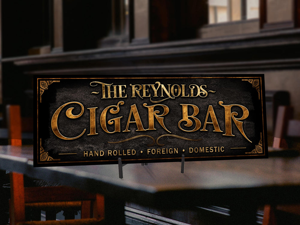 Cigar Bar Sign | Vintage Cigar Sign | Personalized Cigar Parlor Sign | Vintage Cigar Bar Sign | Free International Shipping