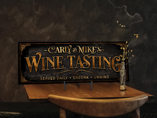 Wine Tasting Sign | Vintage Wine Tasting Sign | Personalized Wine Tasting Sign | Vintage Wine Sign | Free International Shipping