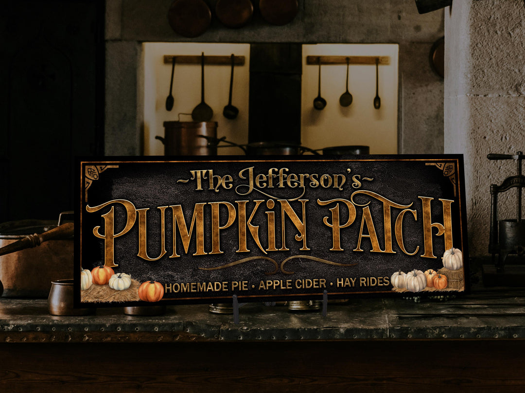 Pumpkin Patch Sign | Pumpkin Farm Sign | Personalized Autumn Pumpkin Sign | Vintage Fall Autumn Sign | Free International Shipping