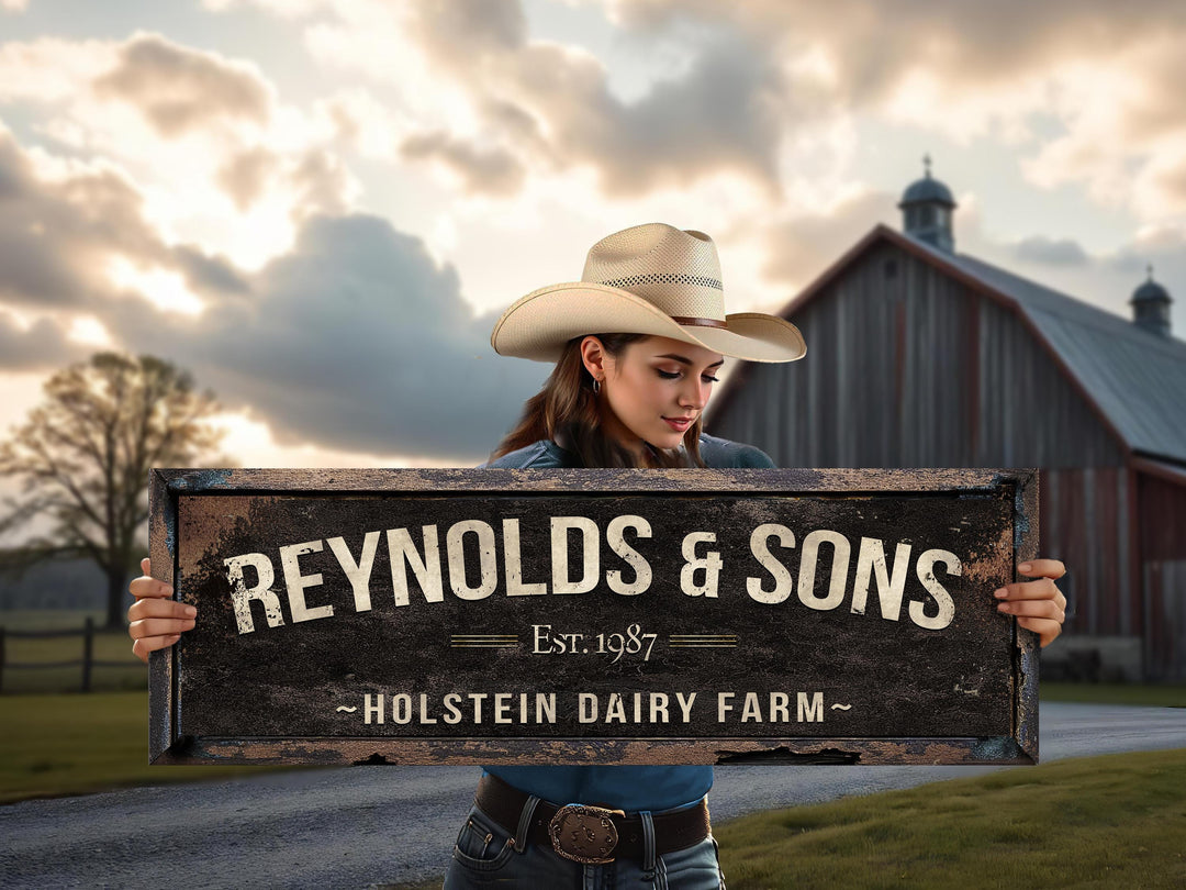 Dairy Farm Sign, Ranch Gate Sign, Holstein Dairy Farm Sign, Custom Farm Sign, Custom Dairy Farm Barn Sign, Oversized Barn Sign, Large Sign