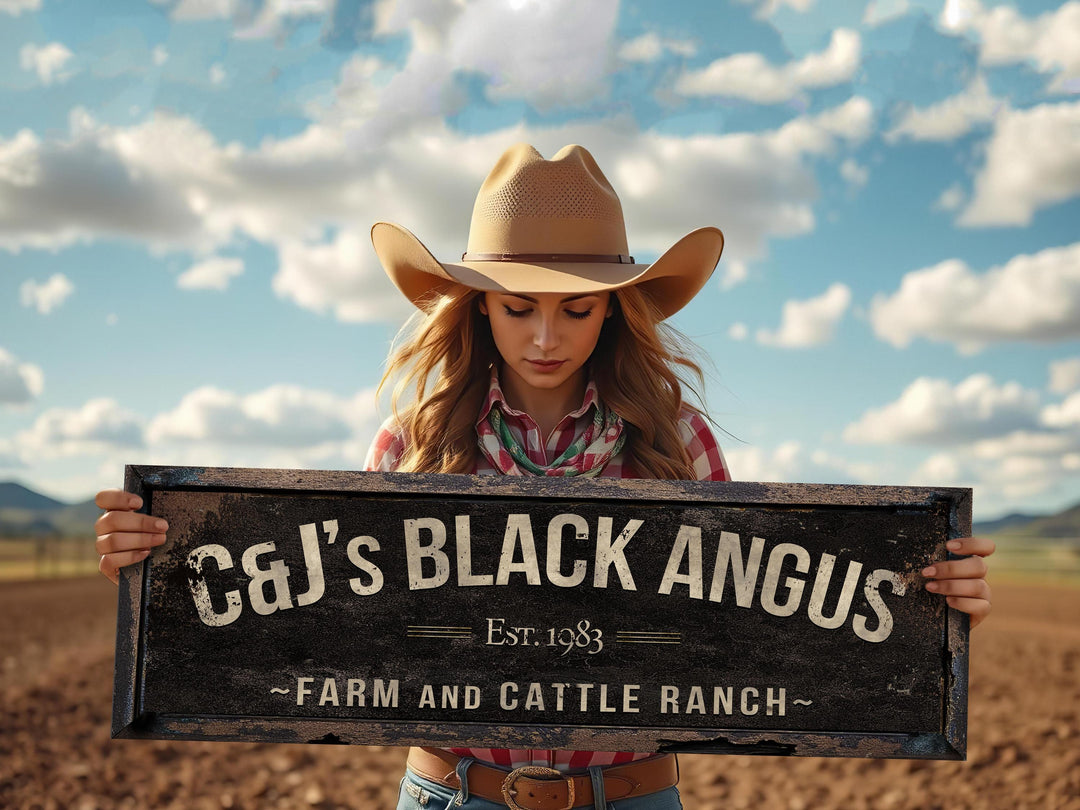 Black Angus Farm Sign, Ranch Gate Sign, Black Angus Cattle Sign, Custom Farm Sign, Custom Barn Sign, Oversized Barn Sign, Black Angus Sign