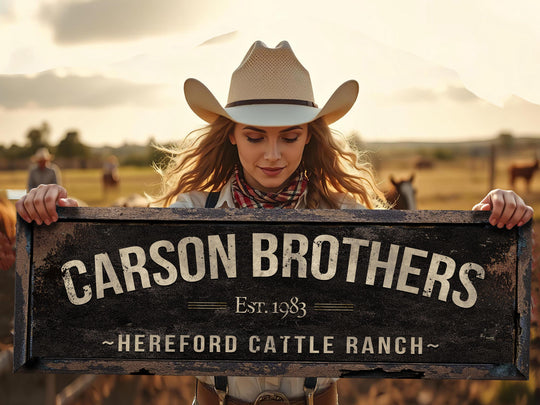Hereford Ranch Sign, Ranch Gate Sign, Hereford Cattle Sign, Custom Farm Sign, Custom Barn Sign, Oversized Barn Sign, Hereford Cattle Sign