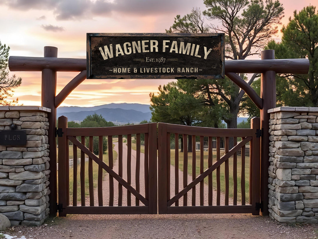 Ranch Gate Sign, Livestock Ranch Sign, Personalized Cattle Sign, Custom Farm Sign, Custom Barn Sign, Oversized Barn Sign, Large Gate Sign