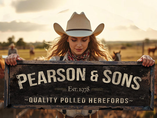 Polled Hereford Sign, Ranch Gate Sign, Polled Hereford Farm Sign, Custom Farm Sign, Custom Barn Sign, Oversized Barn Sign, Big Farm Sign