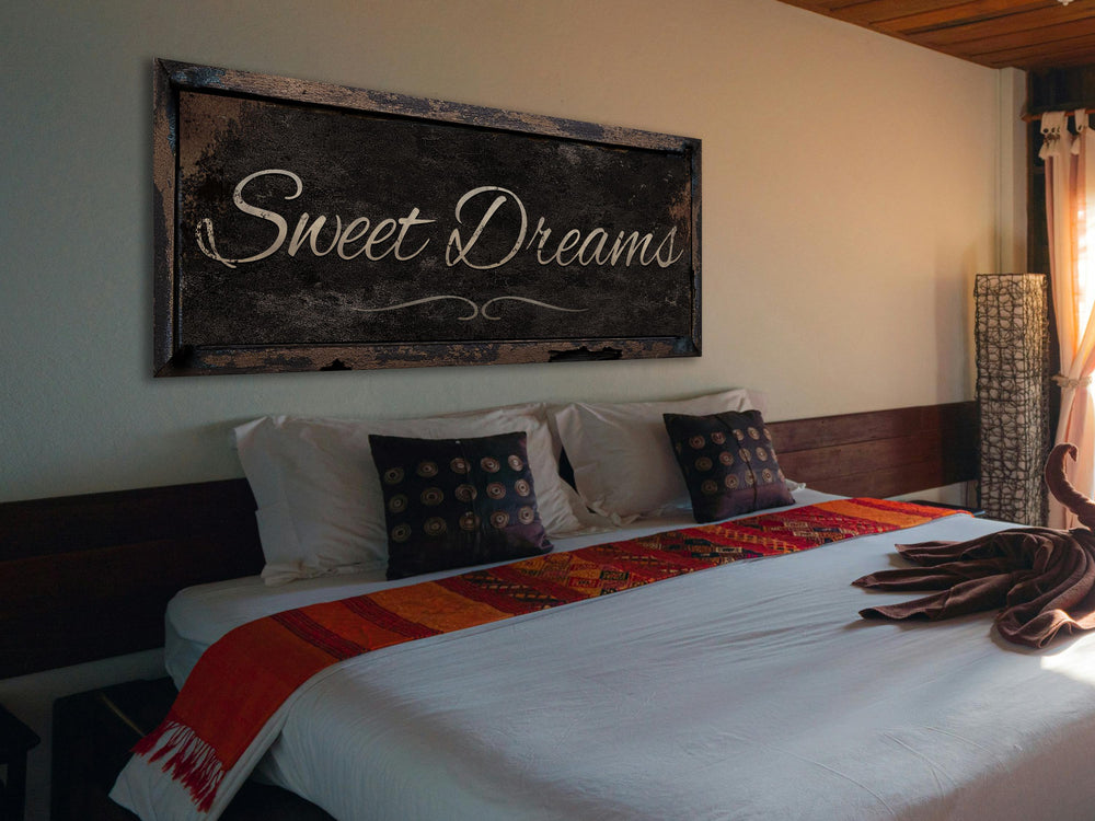 Sweet Dreams Sign, Rustic Bedroom Sign, Sweet Dreams Bedroom Sign, Above the Bed Sweet Dreams, Custom Bedroom Sign, Oversized Bedroom Sign